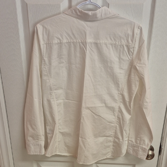 Women's White Button Down Shirt - Picture 3 of 4